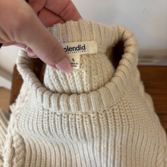 Splendid Thais Fringe Pullover in Ivory Size S - Picture 5 of 8